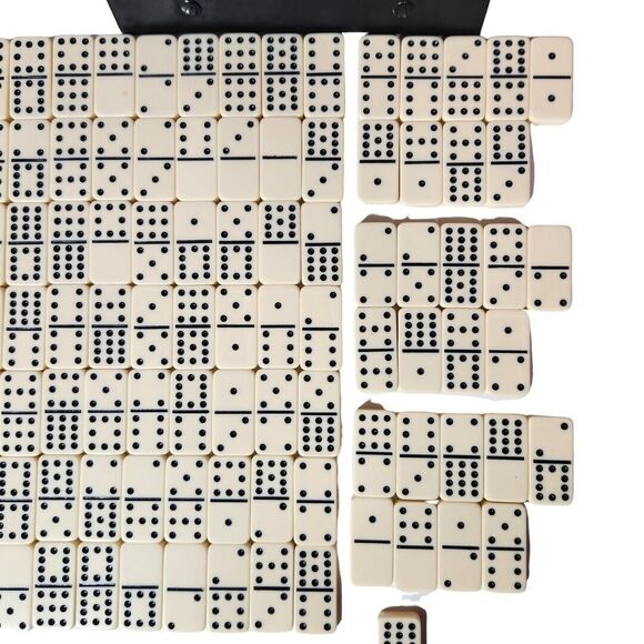 Pressman Double 12 Dominoes 91 Tiles Tournament Edition Vtg 90s Vinyl Case - Picture 3 of 12